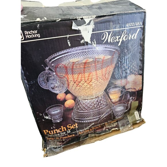 Anchor Hocking Wexford 4500/48A Punch Set 18 Cups & Ladle - Picture 14 of 16